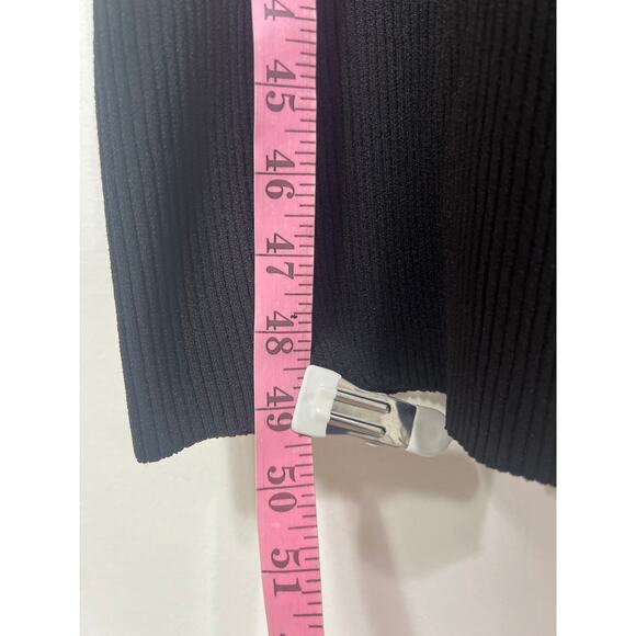 New MNG MANGO Black Off Shoulder Long Sleeve Ribbed Sweater Dress S - Picture 16 of 16